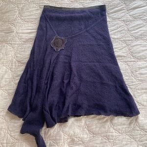 Purple Knit Asymmetrical Skirt